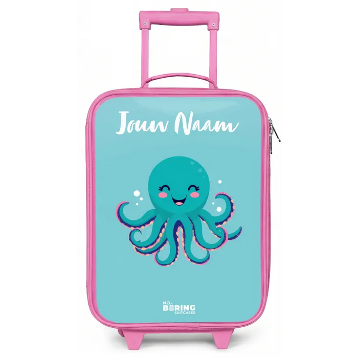 Octopus - Water - Blauw Kinderkoffer - Roze klein -zz3dotto