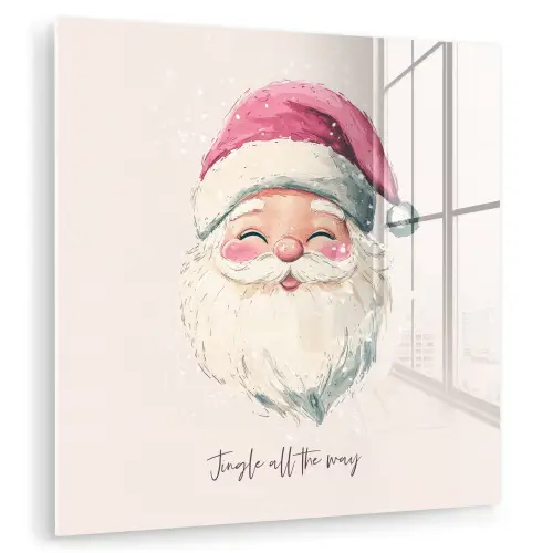 Kerstman - Kerst - Quote - Beige plexiglas 5mm klein -zzzproduct_nieuw