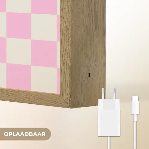 Valentijn - Love - Roze - Oranje Light Box met batterij (Wandlamp) middel -USP_websiteoplaadbaarNL