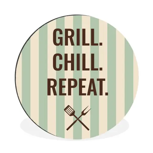 Quote - Strepen - Grill Wandcirkel aluminium klein -3d