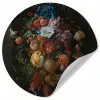Festoen van vruchten en bloemen - Schilderij van Jan Davidsz. de Heem Wandcirkel behangsticker klein -3d