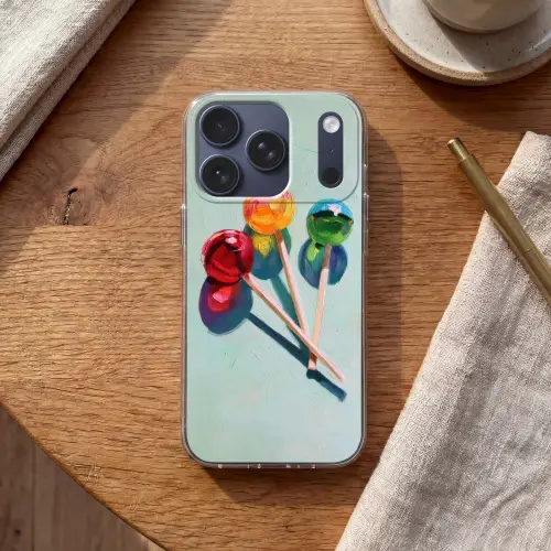 Lollys - Schaduw - Drie - Blauw Telefoonhoesje iPhone 17 Pro klein -sfeer1