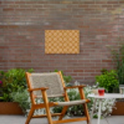 Bloemen - Modern - Oker Tuinposter op houten frame 2 cm dik klein 845 -sfeer3