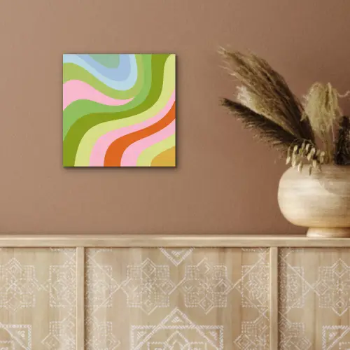 Lijnen - Pasteltinten - Golvend aluminium wit klein -sfeer4