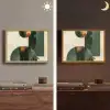 Kunst - Cirkels - Modern - Abstract Light Box met batterij (Wandlamp) middel -sfeer3