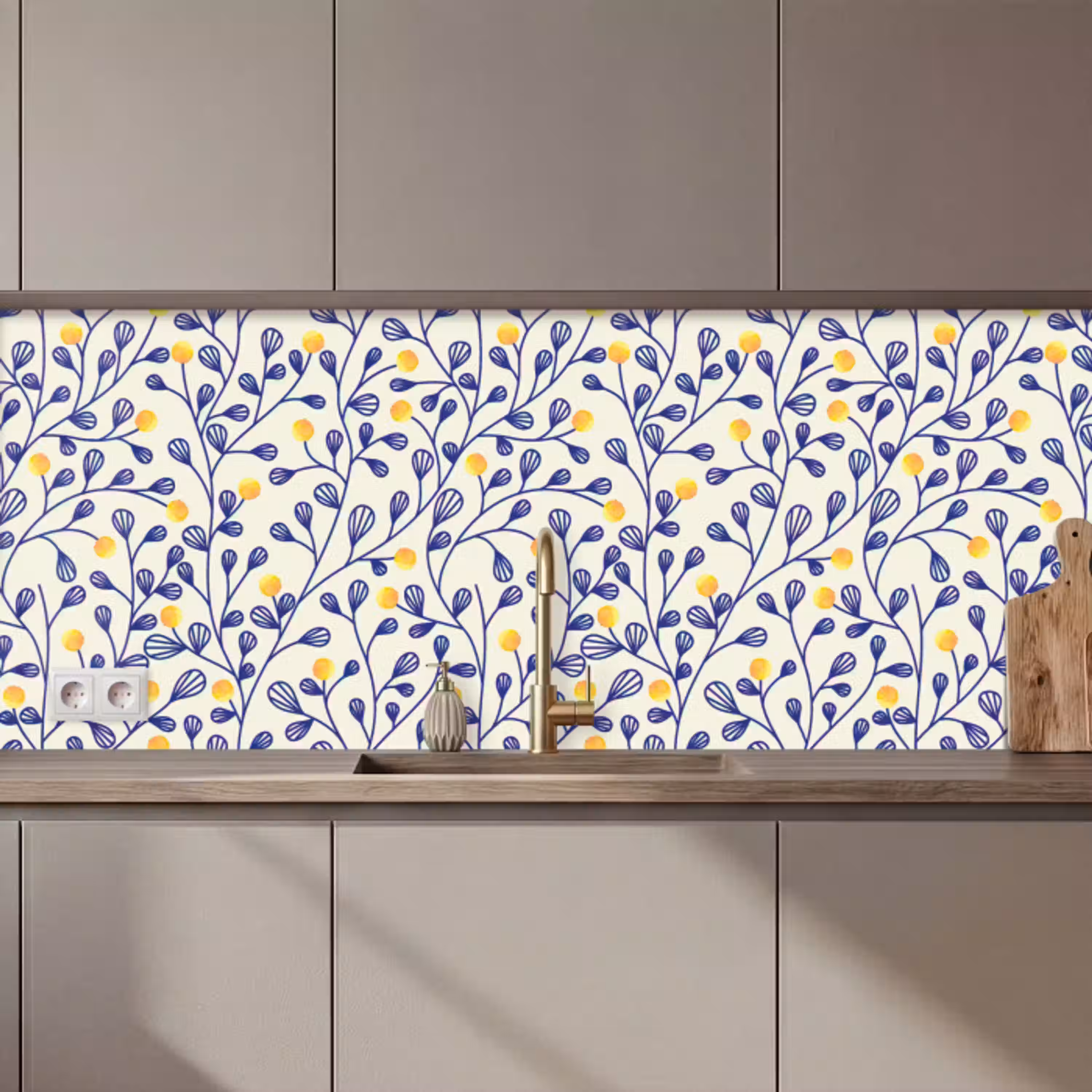 Patronen - Geel - Minimalistisch keuken achterwand 2 middel 871 zz_3dshopping