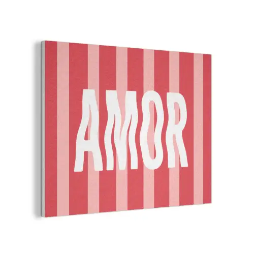 Amor - Strepen - Rood - Roze PET vilt klein -3d