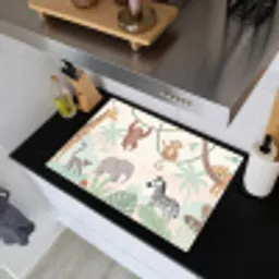 Jungle - Dieren - Groen Inductie beschemer met haakjes klein -sfeer1