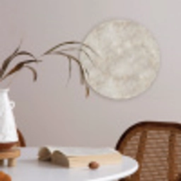 Lichtbeige - Goudbruine Nerven - Marmer Akoestische PET Vilt - Rond klein 838 -sfeer3