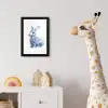 Delftsblauw - Haasje - Wit fotolijst zwart zonder passe partout klein -usfeer4_kinderkamer