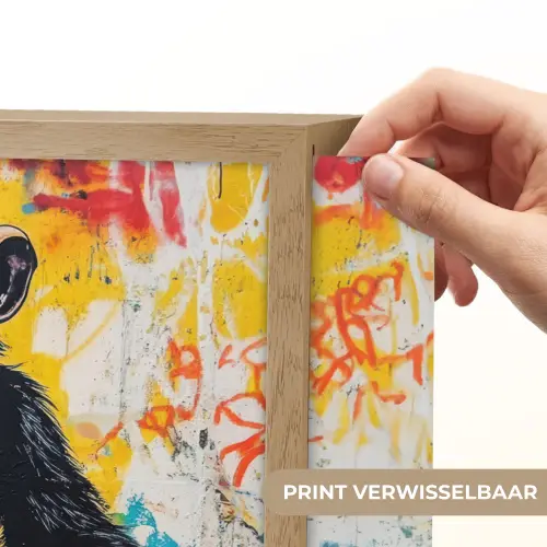 Graffiti - Aap - Street art - Dieren Light Box met batterij (Wandlamp) middel -USP_websiteprintNL