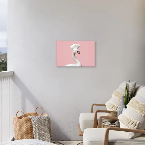 Zwaan - Koksmuts - Mooi - Klassiek Tuinposter op houten frame 2 cm dik klein -sfeer1