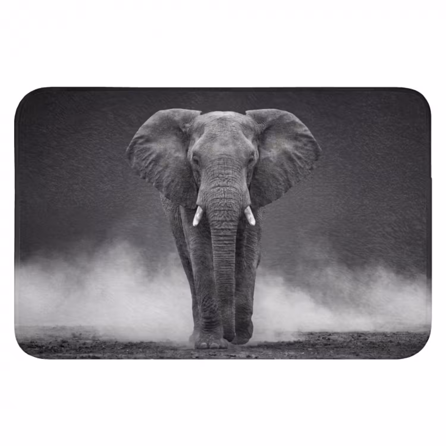 Badematte - Elefant - Schwarz - Weiß - Rauch