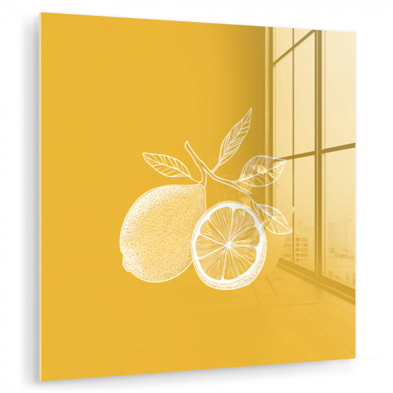 Citroenen - Illustratie - Minimalistisch - Geel plexiglas 5mm klein -zzzproduct_nieuw