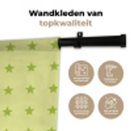Sterren - Patroon - Groen Wandkleed katoen klein 269 -sfeer2