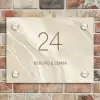 Beige marmer - Klassiek Naambord Rechthoek middel -sfeer3