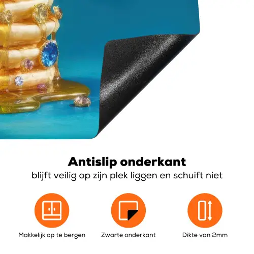 Pannenkoeken - Steentjes - Glitter - Slagroom Inductie beschermer vinyl 3mm klein -zzzzzzz-td-onderkant