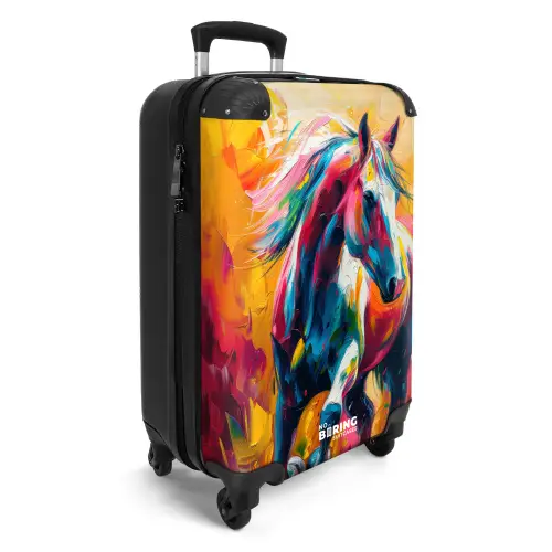 Olieverf kunstwerk van een galopperend paard NBS - Handbagage koffer - Kinderen Unisex middel -productfoto_3d