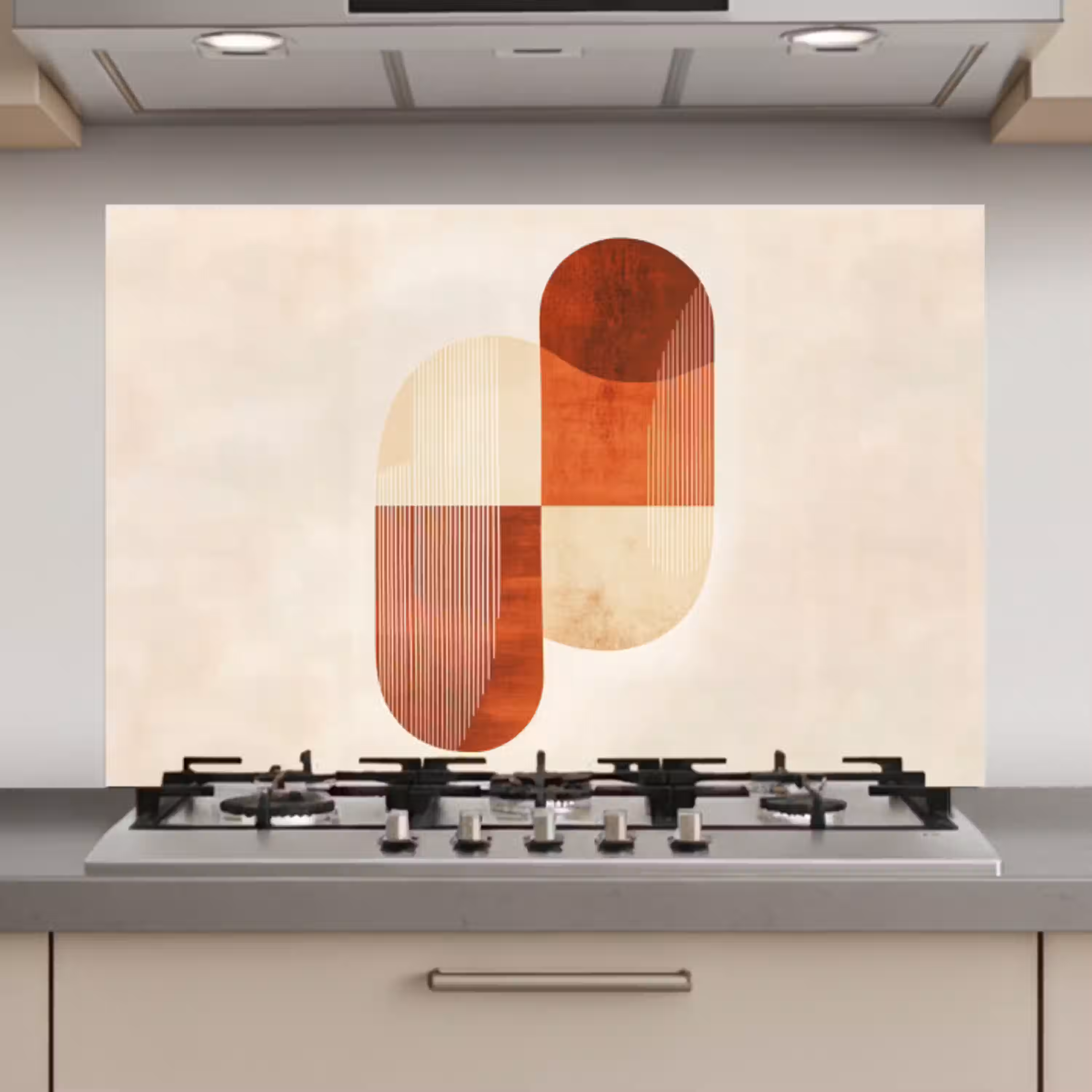 Bogen - Beige - Vormen keuken achterwand spatscherm klein -3d_website
