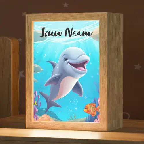 Dolfijn - Zeedieren - Onderwater - Kinderen - Meisjes Light Box met kabel (Kinderlampje) klein -zzz_3d_website