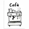 Illustratie - Café - Koffiemachine - Kopjes poster papier klein -3d