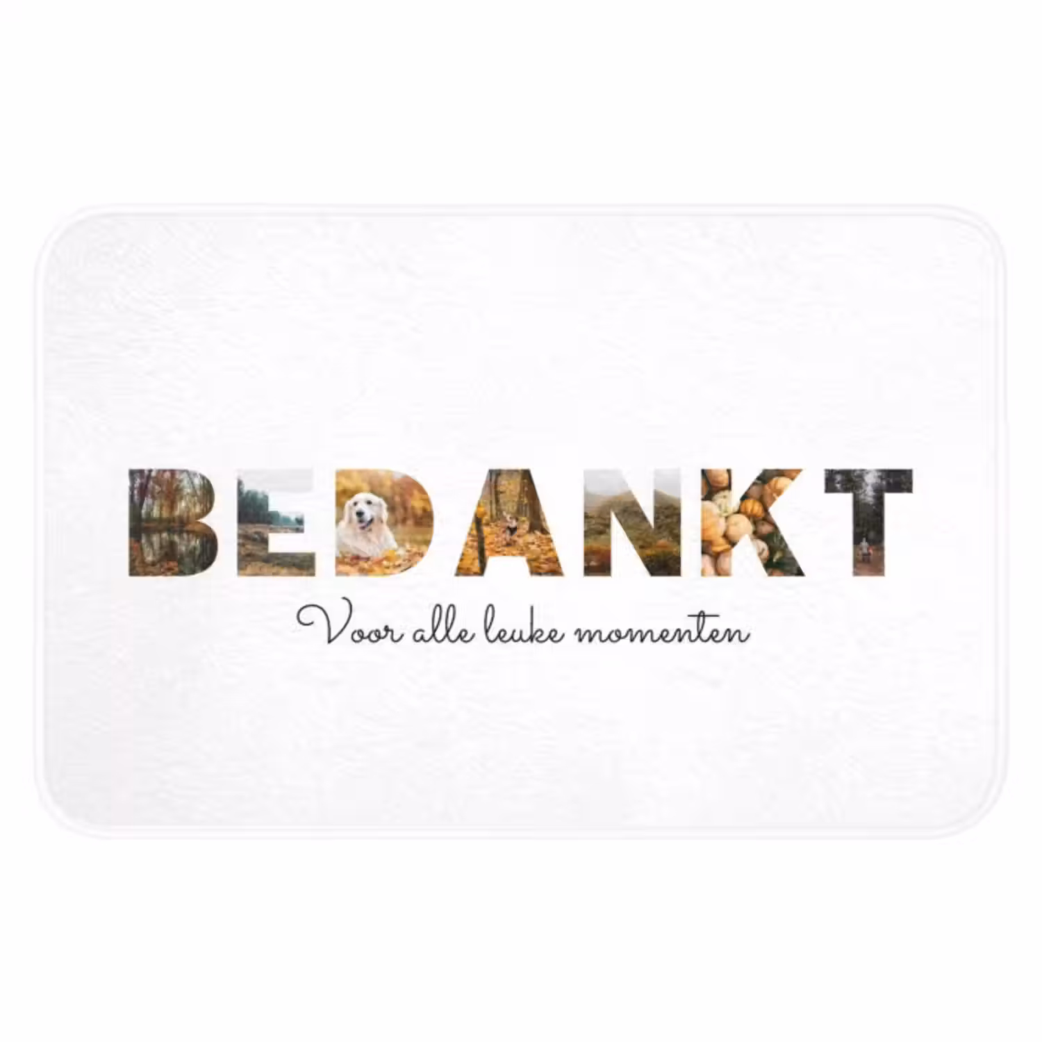 Gepersonaliseerde badmat - Bedankt - Lettercollage