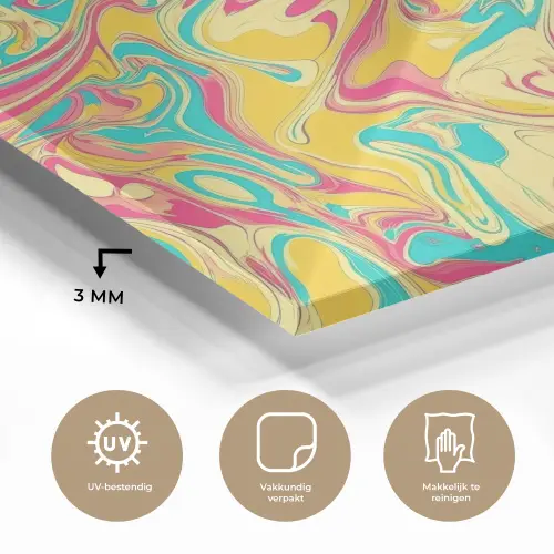 Geel - Roze - Blauw - Retro plexiglas 5mm klein -sfeer2