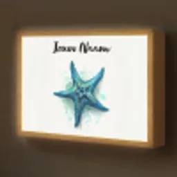 Zeester - Blauw - Spetters Light Box met batterij (Wandlamp kind) middel -z3d_website