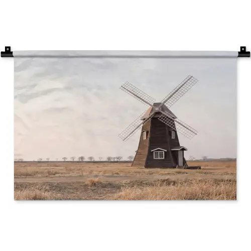 Windmolens - Landschap - Veld Wandkleed katoen klein -zz3d