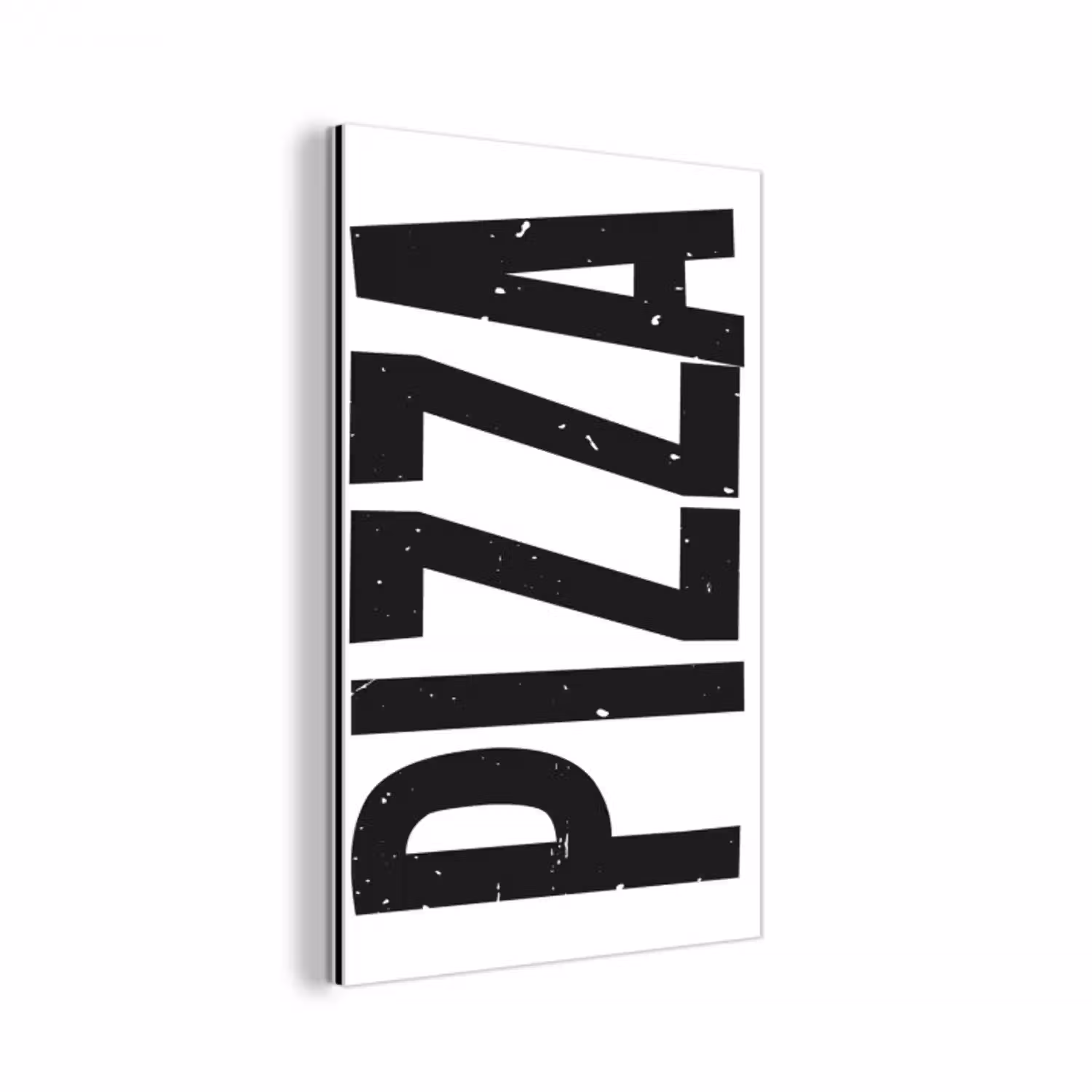 Pizza - Japandi - Decoratie - Vintage aluminium wit klein -3d