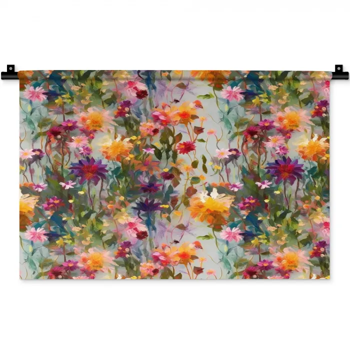 Zomers - Kleurrijk - Patroon - Bloemen Wandkleed katoen klein 269 -zz3d