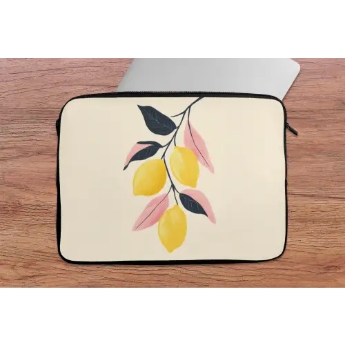 Citroenen - Felgeel - Tak - Bladeren laptophoes neopreen klein -tafel