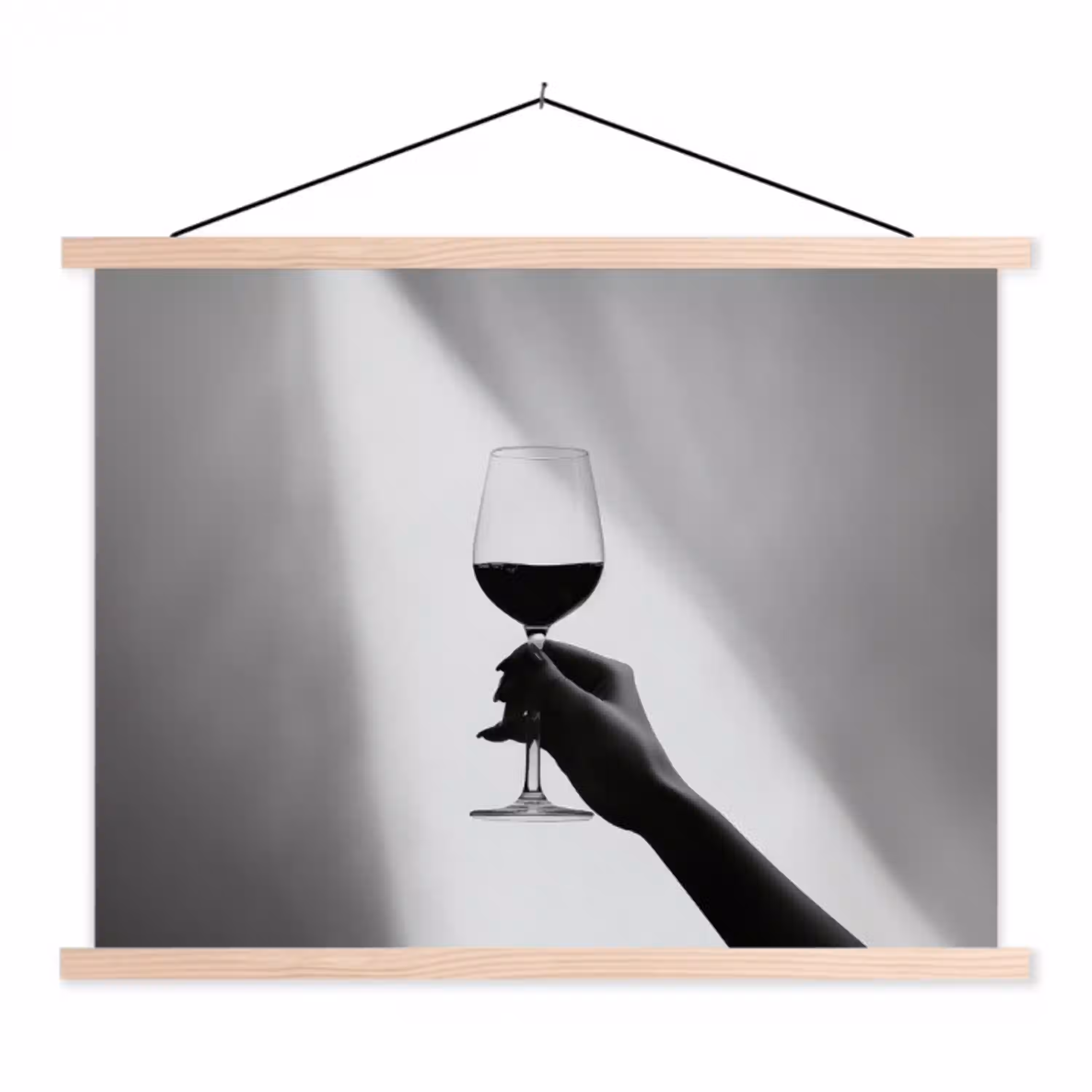 Lichtinval - Wijn - Rood - Glas textielposter latten blank klein -3d