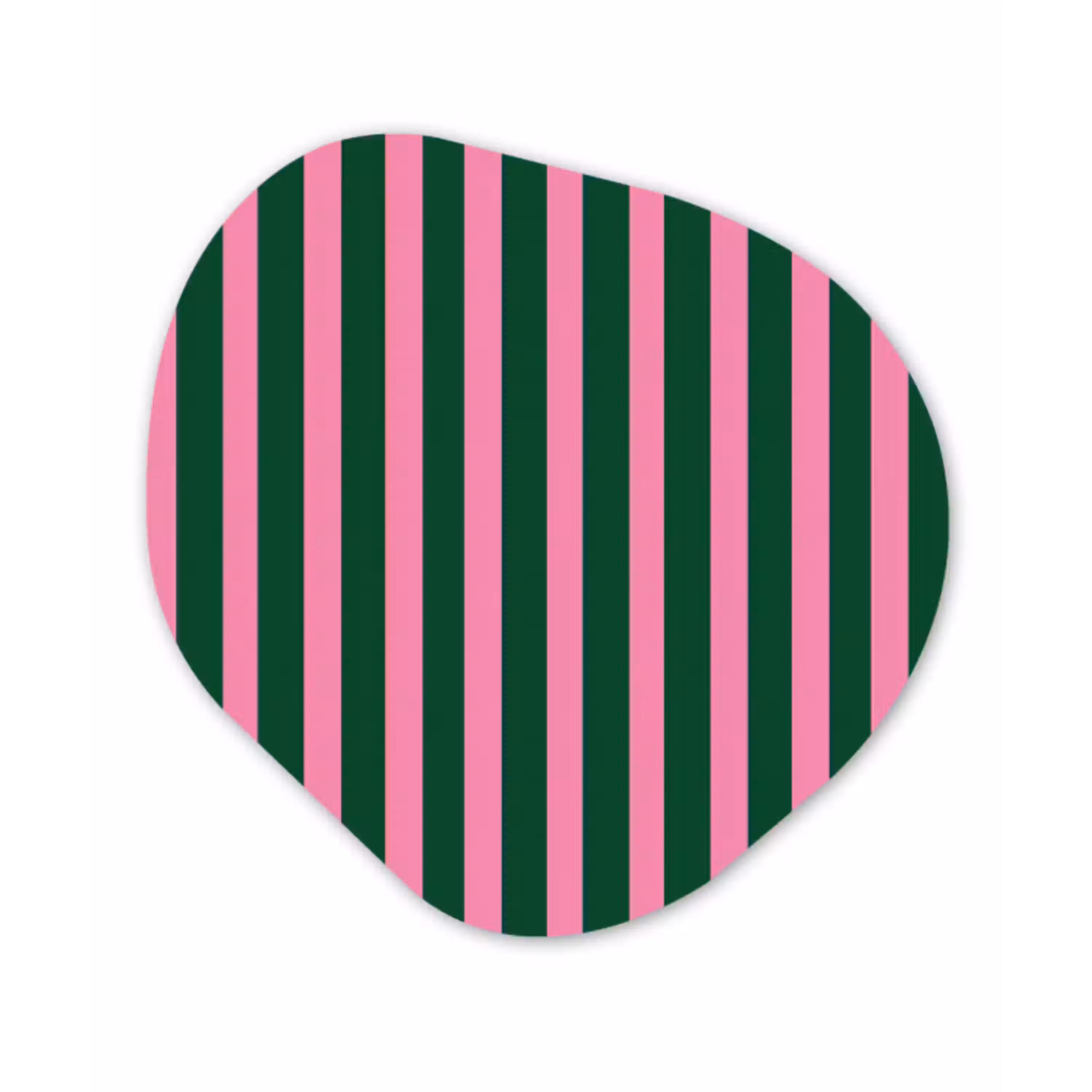 Verticale strepen - Groen - Roze Wandcirkel Organisch Forex 3mm klein 629 -3d