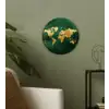 Wereldkaart - Groen - Goud Wandcirkel kunststof plaat 5mm dik klein -sfeer3