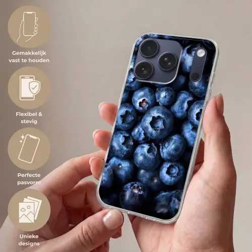 Bessen - Blauw - Fruit Telefoonhoesje iPhone 17 Pro klein -sfeer3_NL