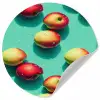 Appels - Water - Turquoise Wandcirkel behangsticker klein 186 -3d