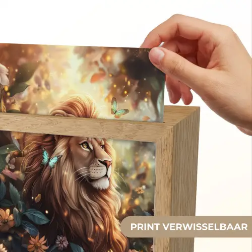 Leeuw - Dieren - Bloemen - Jungle Light Box met kabel (Kinderlampje) klein -USP_websiteprintNL