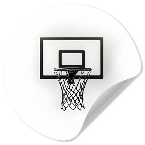 Basketbalbord - Minimalistisch - Zwart Wandcirkel behangsticker klein -3d