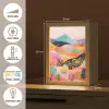 Golvende heuvels - Abstracte planten - Dromerig Light Box met kabel (Tafellamp) klein -USP_FR