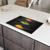 Kruiden - Lepel - Specerijen - Zwart - Italiaans Inductie beschermer vinyl 3mm klein -sfeer8