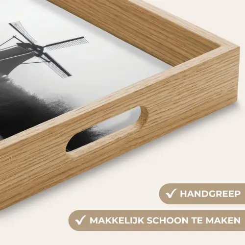 Molen - Weerspiegeling - Landschap - Water Dienblad Rechthoek middel -USP_HandgreepNL