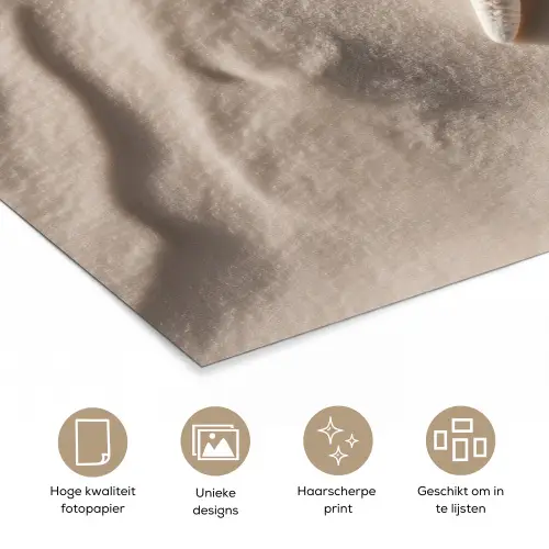 Strand - Zeester - Zand - Beige poster papier klein -closeup_NL