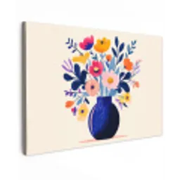 Vaas - Bloemen - Boeket Tuinposter op houten frame 2 cm dik klein -3d