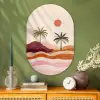 Palmbomen - Abstract - Zon - Heuvels Wandcirkel Ovaal Glas middel -sfeer2