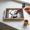 Vrouw - Spaghetti - Zwart - Wit Dienblad Rechthoek middel -sfeer2