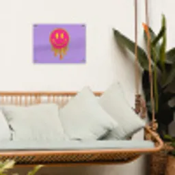 Smiley - Drip - Neon tuinposter los doek klein -sfeer7