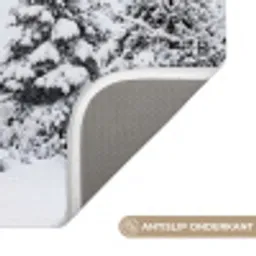 Fijnsparren - Sneeuw - Winter - Landschap - Stilte Badmat klein -USP_AntislipNL