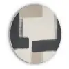 Zwart - Abstract - Japandi Akoestische PET Vilt - Rond klein -3d