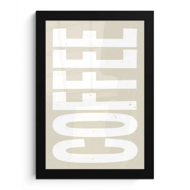 Wit - Koffie - Vintage - Decoratie fotolijst zwart zonder passe partout klein -3d